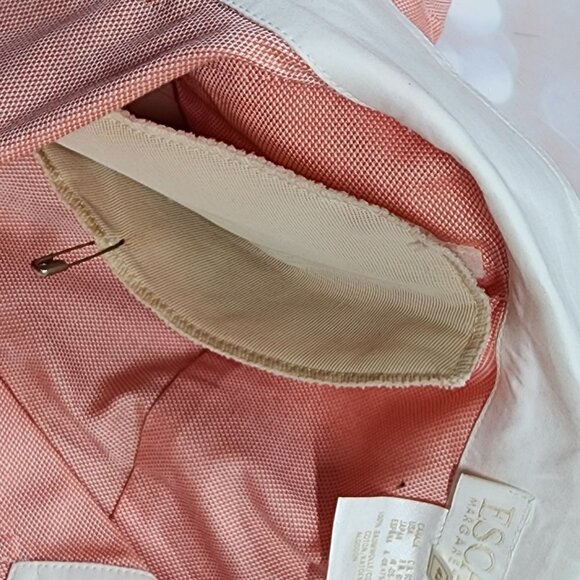 Escada Pink/White Double Breasted Button Down Bankers Shirt, Women's 42 - Picture 4 of 10